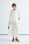 Women's Organic Cotton Oversize Shirt and Trousers Set Ecru