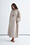 Women's Modal Sleeve Detailed Dress Abaya Set Light Beige - 2