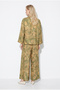 Women's Green Floral Patterned Hakim Collar Kimono Pocket Palazzo Trousers Suit 2315 60286488 - 6