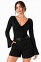 Women's Black Degaje Collar Spanish Sleeve Blouse - 2