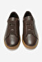 Men's Flat Sole Laceless Elastic Casual Shoes Real Leather Silas Brown - 4