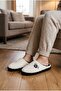 Women's Ecru Cute Dog Embroidered Plush Velvet House Slippers Non-Slip Silent - 2