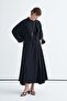 Women's Modal Sleeve Detailed Dress Abaya Set Black - 2