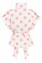 Ecru Pink Epaulettes Polka Dot Belted Vest - 504364 - 2