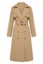 Shoulder Epaulet Detail Belted Trench Coat - Mink Vi̇zon