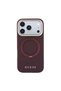 iPhone 18 Pro Max Case Licensed M-Safeli 360 Stand Pu Metal Lettering Logo Cover Claret Red - 3