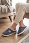 Women's Gray Cute Dog Embroidered Plush Velvet House Slippers Non-Slip Silent - 4