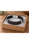 Rensavik Copperflash Black Leather Men's Bracelet - Navy Blue Orange Weave - 2