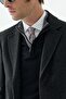 Anthracite Comfort Fit Mono Collar Woolen Coat - 7