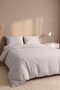 Elite Gray Striped Satin Double Duvet Cover Set - 4 Pieces - 4