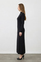 803 Front Stitching Detail Mercerized Dress Black - 2