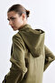 Green Removable Hooded Trench Coat - 4