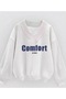 White Unisex V-Neck Comfort Printed Oversize Patterned Fabric Sports Sweatshirt Hzlvdüz01Ssweat