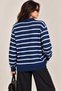 Sequin Detailed Striped Polo Collar Knit Sweater - 2