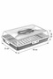 Rectangular Pastry Cake Transport Box with Lid and Locking Handle Cake Pan Storage Container Organizer - 3