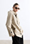 Beige Removable Hooded Trench Coat - 5