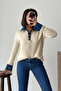 Sweater with Denim Collar - Cream Cream - 2