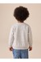 Girl's Cat Printed Embroidered Combed Cotton Sweatshirt Graymelange - 3