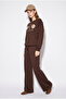 Women's Coffee Bead and Sequin Embroidered Appliqué Oversize Sweatpants Modal Set 2265 60286491 - 4