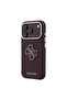 iPhone 18 Pro Max Compatible Case Original Licensed Text and 4g Large Resin Logo Pu Cover Burgundy - 2