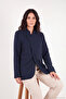 Hakim Lapel Collar Cross Closure Button Detailed Blazer Jacket Women's Jacket 6524064 - 4