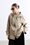 Beige Removable Hooded Trench Coat - 6