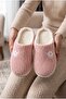 Women's Powder Cute Dog Embroidered Plush Velvet House Slippers Non-Slip Silent - 4
