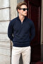 Cotton Half Zipper High Collar Knitwear Sweater Men's Sweater 7028404