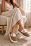 Premium Wick and Button Detailed, High-Sole Women's Winter Home Slippers - 4