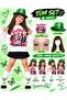 Manifest Sweatshirt 3-Strand Manifest Sueda Wig + Green Sequined Hat + Face Stone
