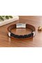 Cambrial Duotone Brown Black Leather Men's Bracelet - Double Color Single Braid - 3