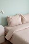 Elite Stone Striped Satin Double Duvet Cover Set - 4 Pieces - 6