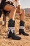 Scarf Scarf Detailed Thick Heeled Women's Cowboy Boots - 5
