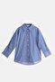 Women's Poplin Contrast Cuffed Shirt Dark Blue Striped - 7