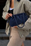 Women's Andrea Drawstring Suede Bag Navy Blue 1709 - 4