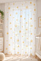 Moon and Teddy Bear Patterned Children's and Baby's Room 140X270 Pleatless Tulle Curtain, Rustic and Cornice Compatible - 4