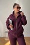Hooded Basic 3 Thread Zippered Oversize Tracksuit Set - 3