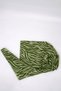 Women's Green Zebra Patterned Practical Ready-To-Wear Scarf Bonnet with Elastic Back - 2