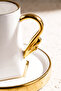 Çengelköy 6-Person Geometric Gilded Coffee Cup Set - 4