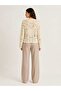 Asez Boutique Women's Guipure, Openwork Lace Jacket, Crew Neck, Buttoned Pocketed Jacket - 3