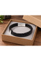 Harvion Crossgrain Black Leather Men's Bracelet - Braided and Square Textured Band - 3