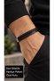 Harvion Crossgrain Black Leather Men's Bracelet - Braided and Square Textured Band