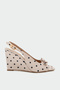 Grena Bow Detailed Polka Dot Women's Heeled Shoes - Ten
