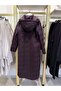 Zipper Closure Plum Hooded Quilted Coat 3250 - 4