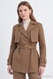 Covered Collar, Buckle, Belted, Checkered Camel Suit 2062 - 2
