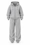 Hooded Basic 3 Thread Zippered Oversize Tracksuit Set