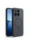 Case Compatible with Xiaomi 17t Pro Silicone Cover with Metal Buttons Ring Pattern Black
