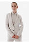 Herringbone Knit Two-Button White Knitwear Jacket - 3