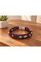 Velkaris Plumarc Purple Leather Men's Bracelet - Spotted Beads and Three-Layer Weave - 2
