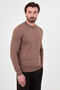 Plain Slim Fit High Crew Neck Cotton Men's Knitwear Sweater Milky Coffee - 11600.26K - 5